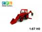 Preview: Traktorbagger MTS-82 Frontlader – rot Arbeitsstellung Arm unten